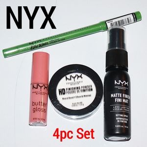 NYX 4pc Best Sellers Set Liner/Gloss/Powder/Spray